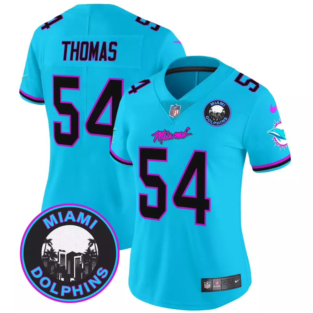 zach thomas aqua womens miami dolphins miami vice vapor limited jersey v2 all stitched