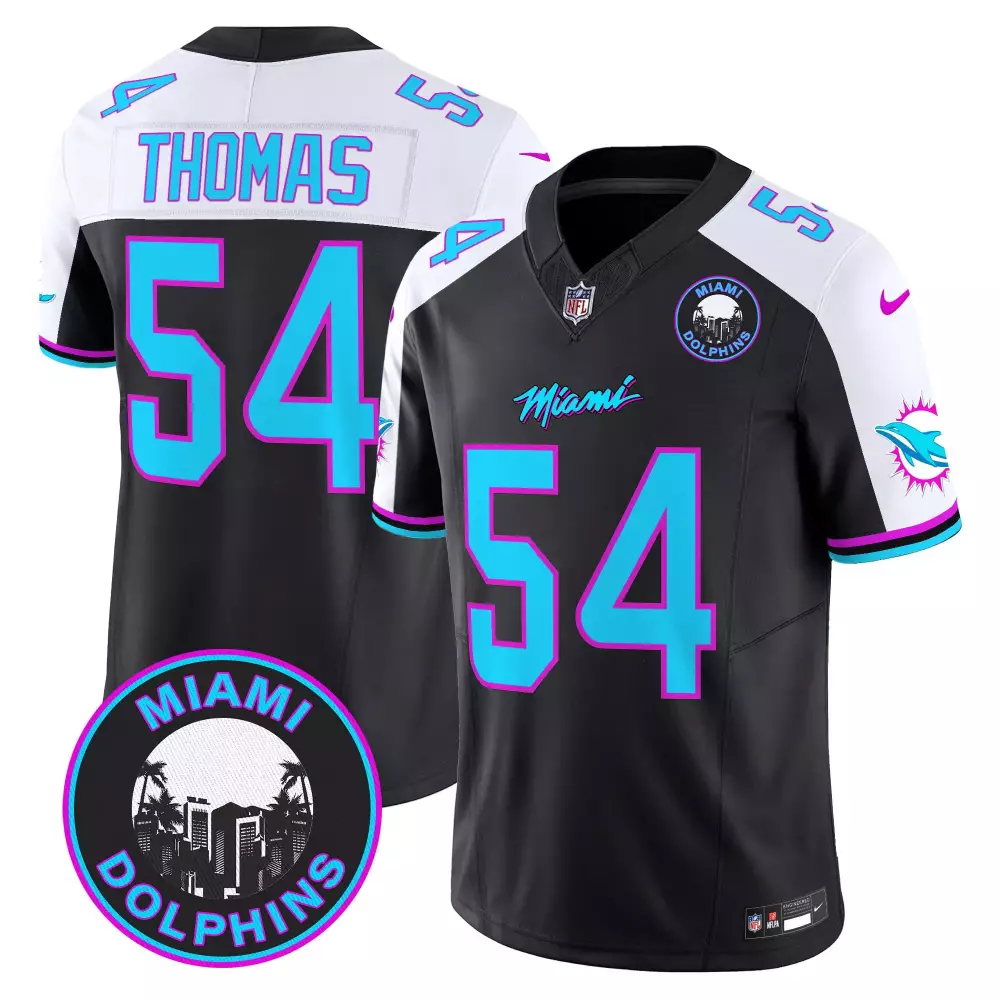 zach thomas black alternate mens miami dolphins miami vice vapor limited jersey v3 all stitched