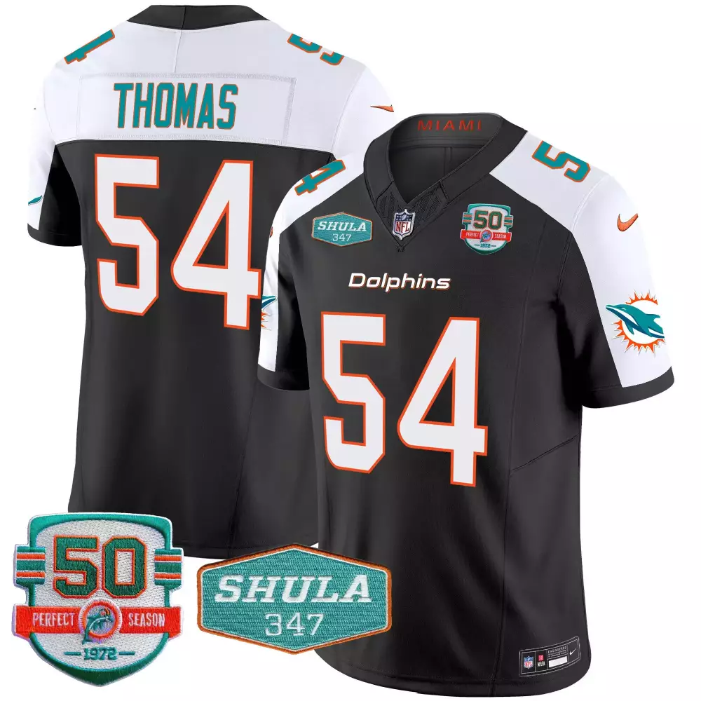 zach thomas black alternate mens miami dolphins miami vice vapor limited jersey v3 all stitched