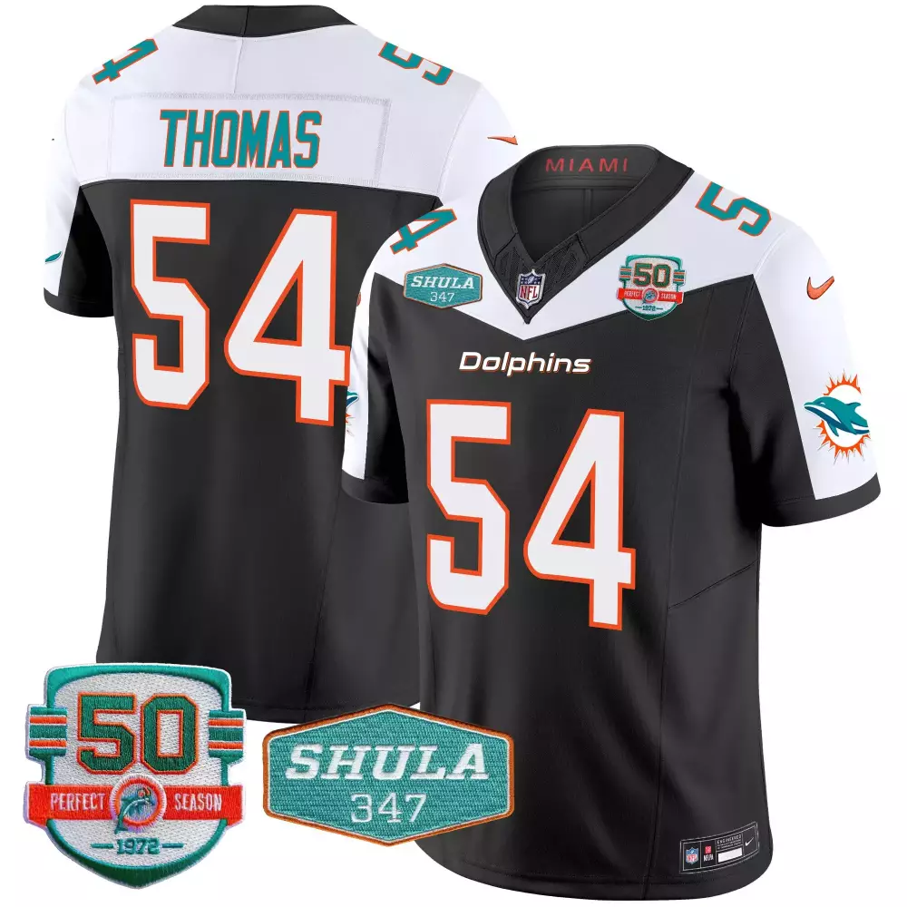 zach thomas black alternate mens miami dolphins miami vice vapor limited jersey v3 all stitched