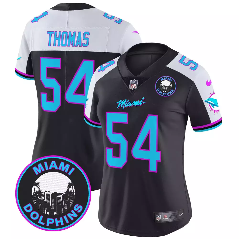 zach thomas black alternate womens miami dolphins miami vice vapor limited jersey v3 all stitched