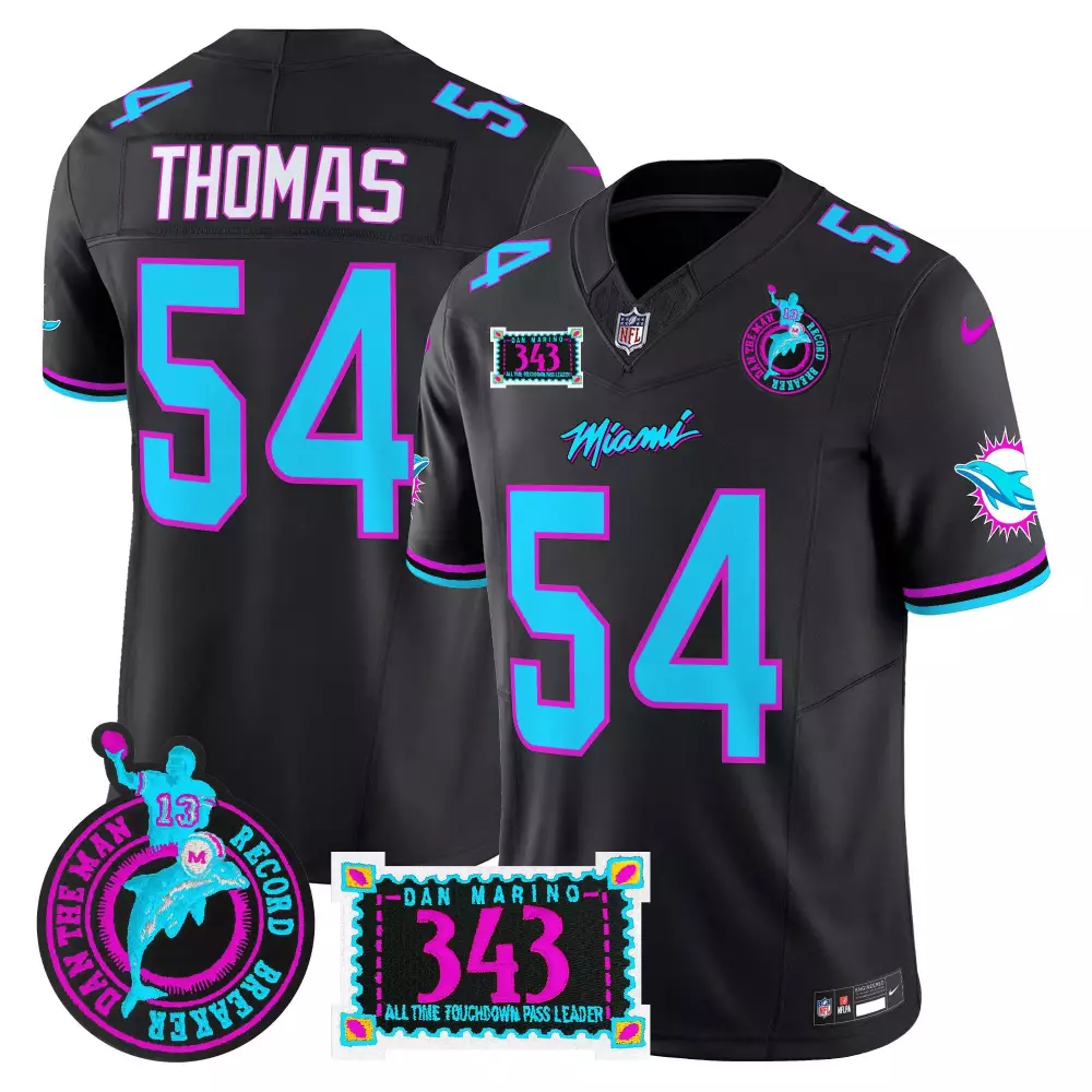 zach thomas black mens miami dolphins 50th 1972 perfect season patch vapor jersey all stitched