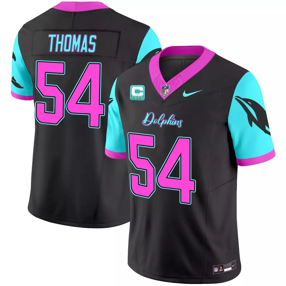 zach thomas black mens miami dolphins miami vice vapor limited jersey all stitched