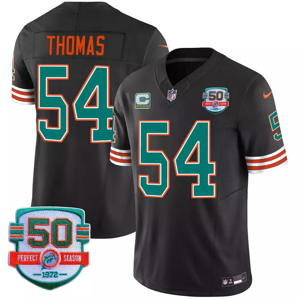 zach thomas black mens miami dolphins shula 347 patch vapor limited jersey v2 all stitched