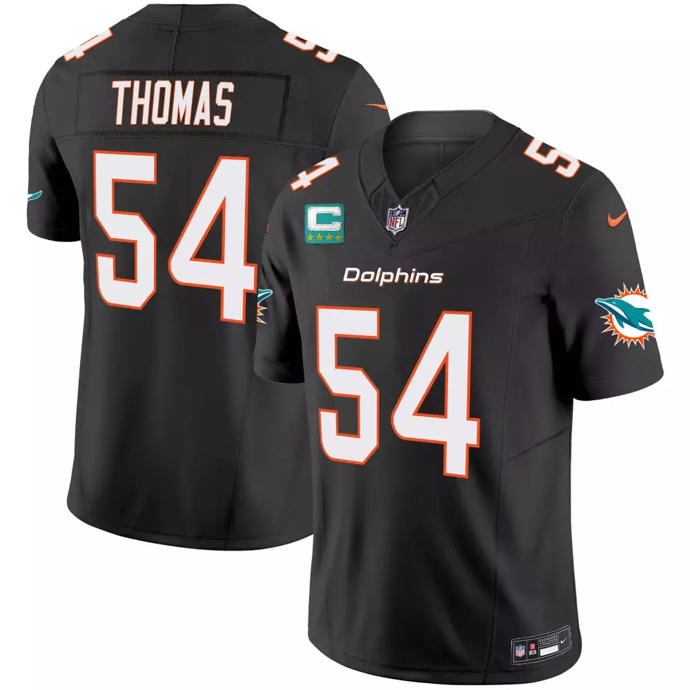 zach thomas black mens miami dolphins shula 347 patch vapor limited jersey v2 all stitched