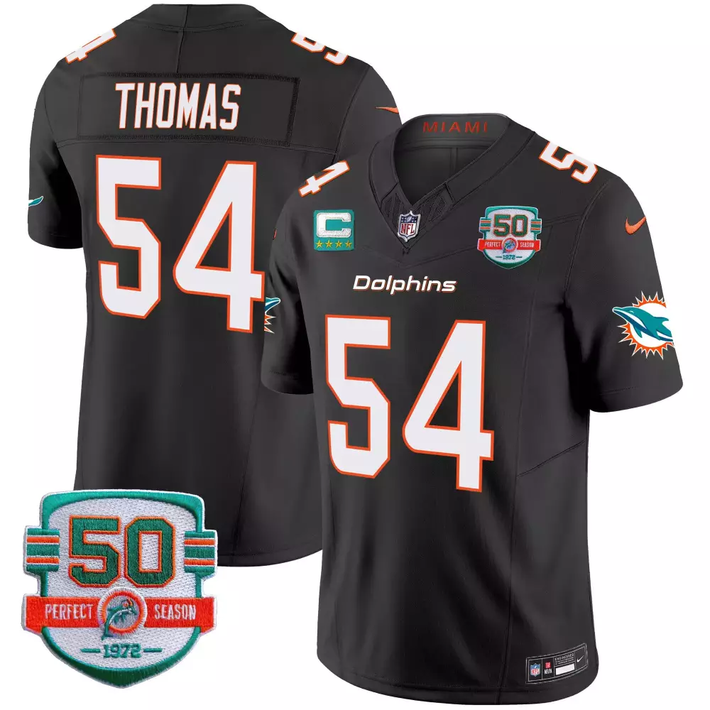 zach thomas black womens miami dolphins shula 347 patch vapor jersey all stitched