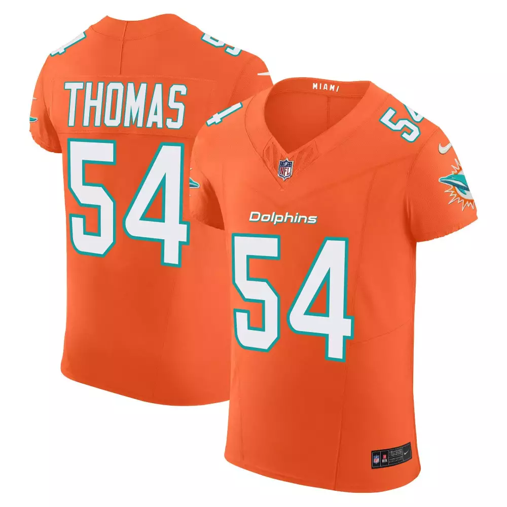 zach thomas orange mens miami dolphins vapor elite jersey all stitched