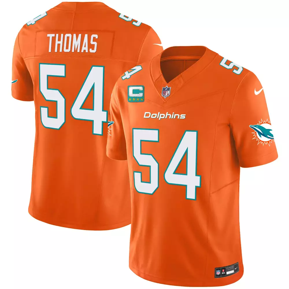 zach thomas orange mens miami dolphins vapor elite jersey all stitched