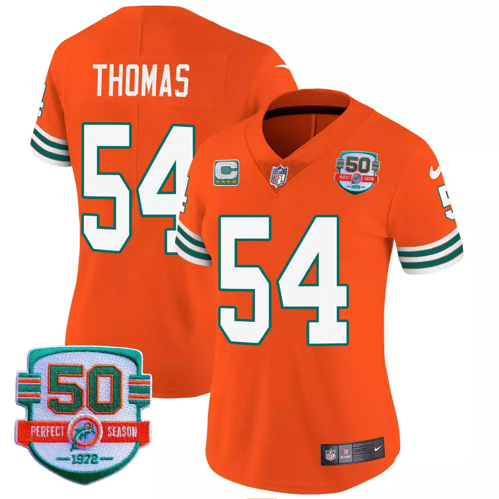 zach thomas orange womens miami dolphins throwback vapor jersey all stitched