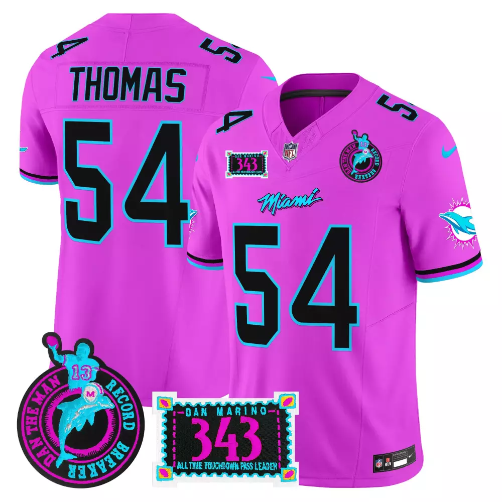 Zach Thomas Orange Women's Miami Dolphins Shula 347 Patch Vapor Jersey | All Stitched | Game Day Outfit for Women & Youth