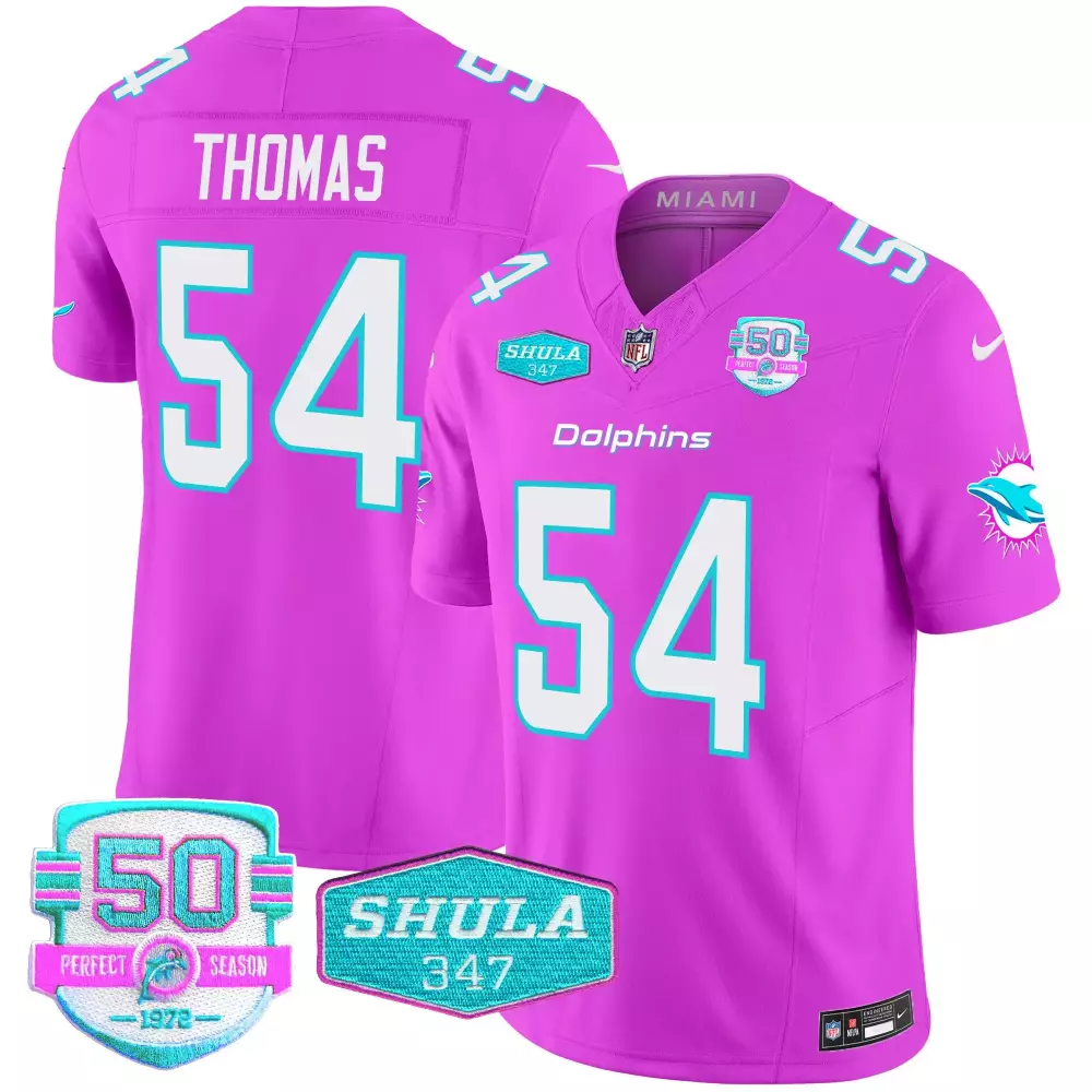 Zach Thomas Pink Men's Miami Dolphins Miami Vice Vapor Limited Jersey V2 | All Stitched | Limited Edition Fan Gear for Men