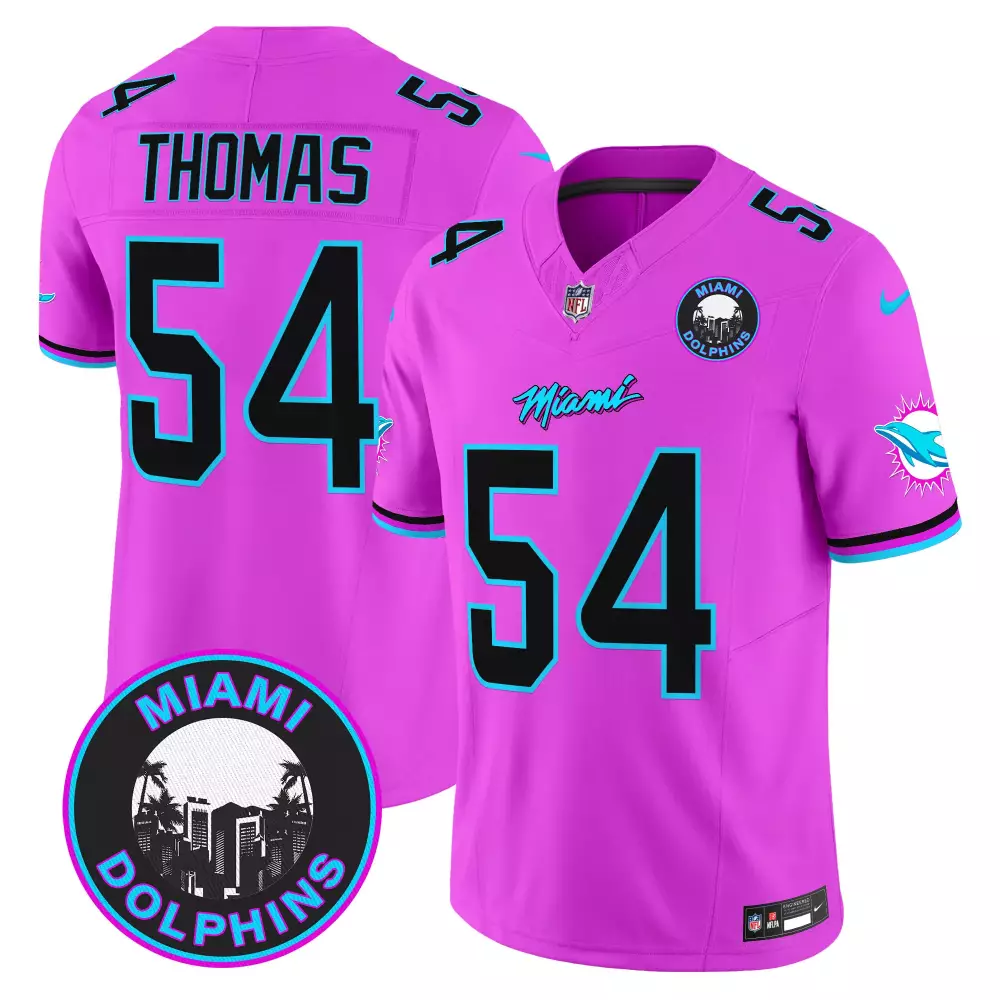 zach thomas pink mens miami dolphins miami vice vapor limited jersey v3 all stitched
