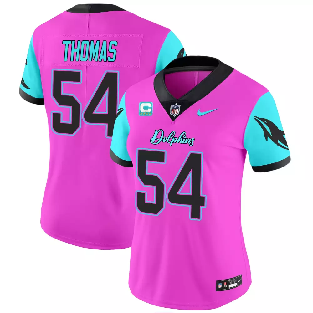 zach thomas pink mens miami dolphins miami vice vapor limited jersey v3 all stitched