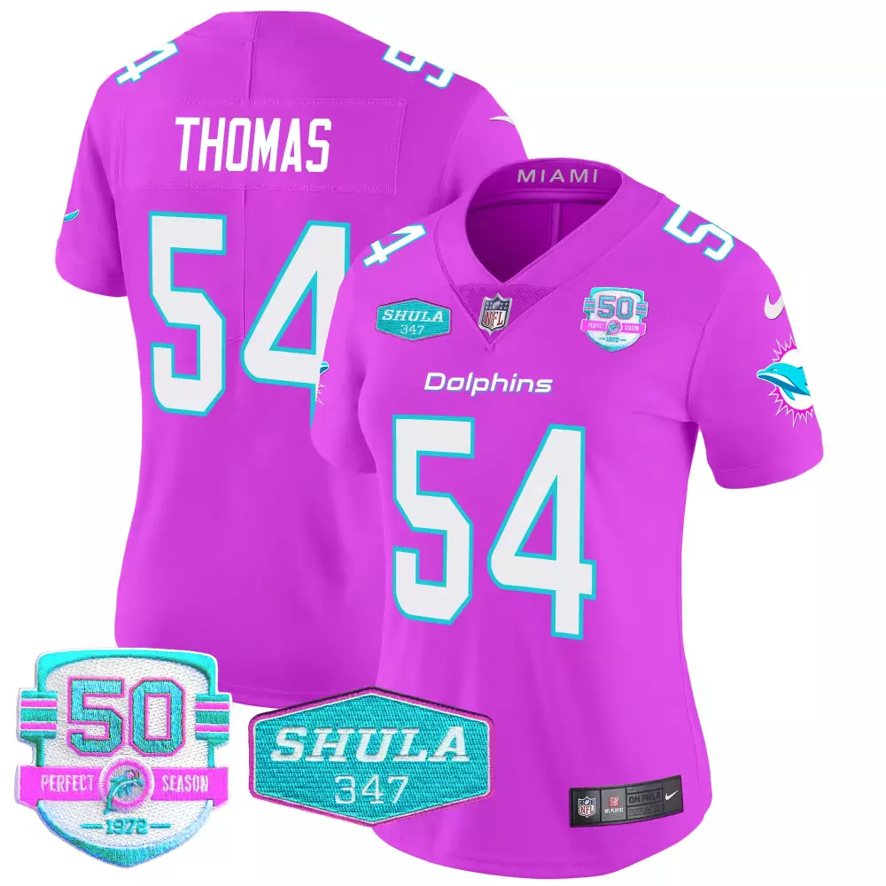 zach thomas pink mens miami dolphins miami vice vapor limited jersey v3 all stitched