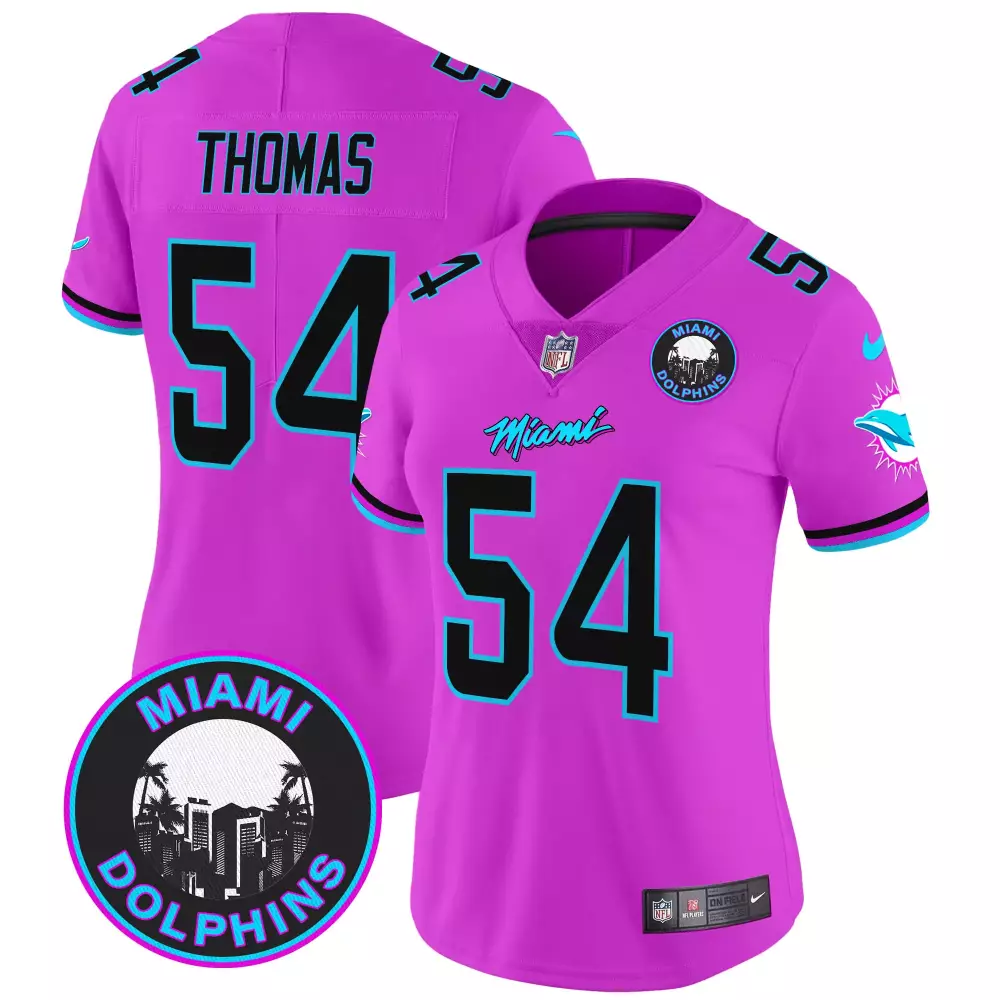 zach thomas pink mens miami dolphins miami vice vapor limited jersey v3 all stitched
