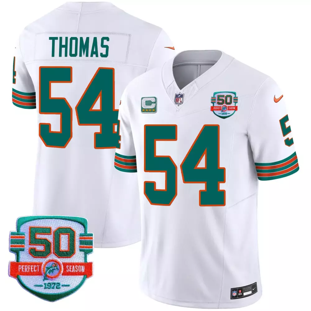 zach thomas white mens miami dolphins shula 347 patch vapor jersey all stitched