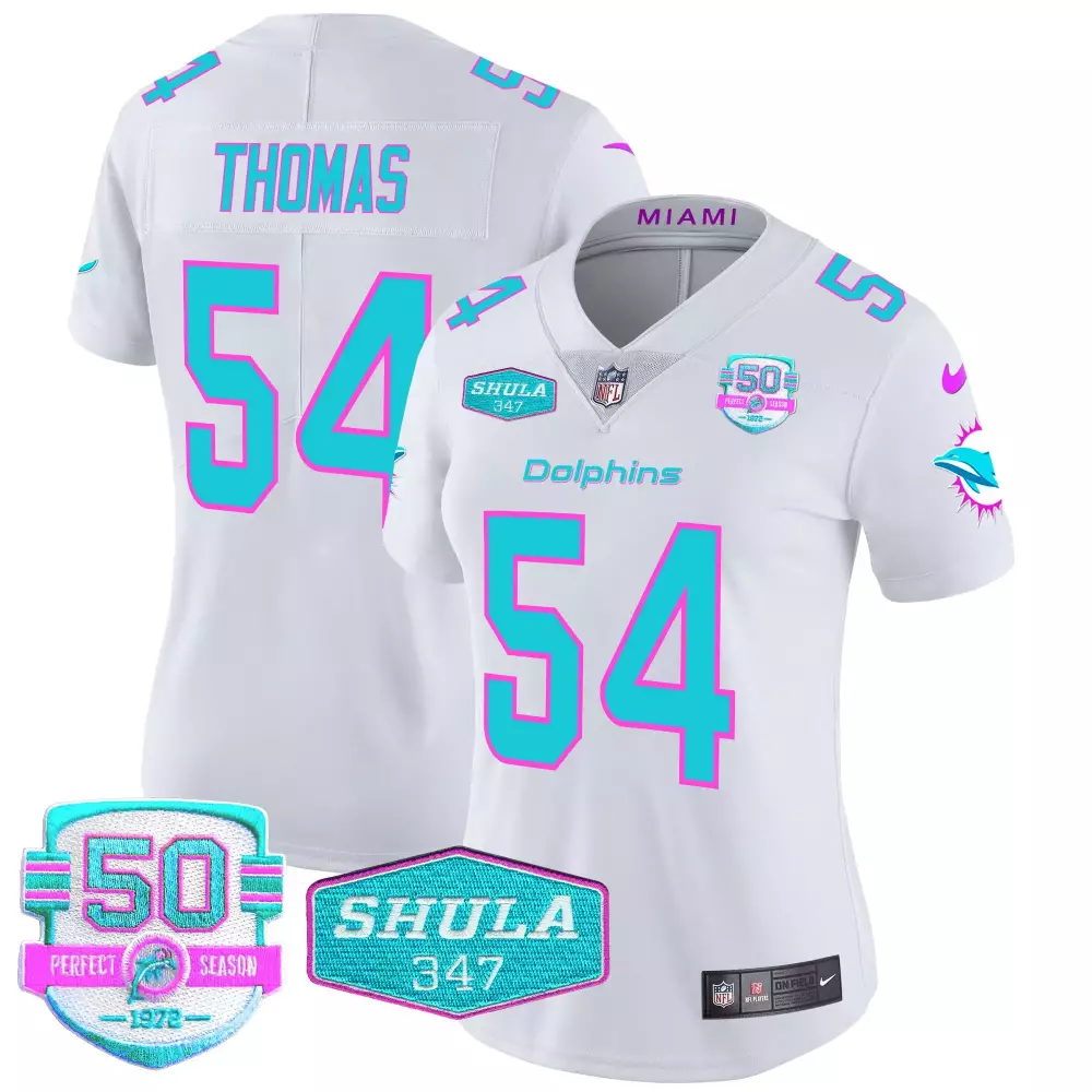 zach thomas white womens miami dolphins miami vice vapor limited jersey v2 all stitched