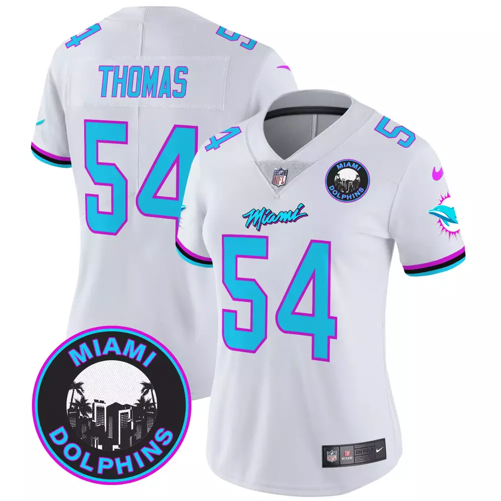 zach thomas white womens miami dolphins miami vice vapor limited jersey v2 all stitched