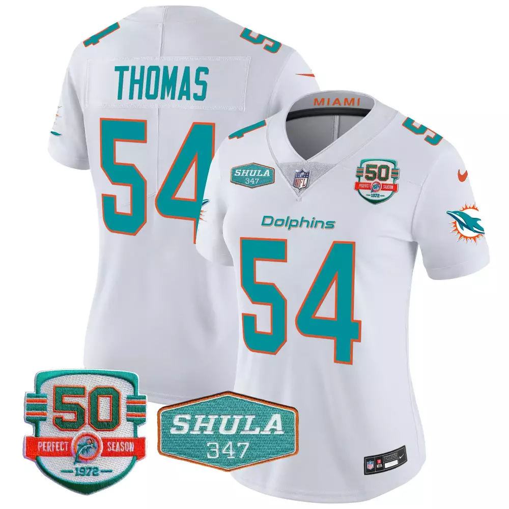 zach thomas white womens miami dolphins miami vice vapor limited jersey v2 all stitched