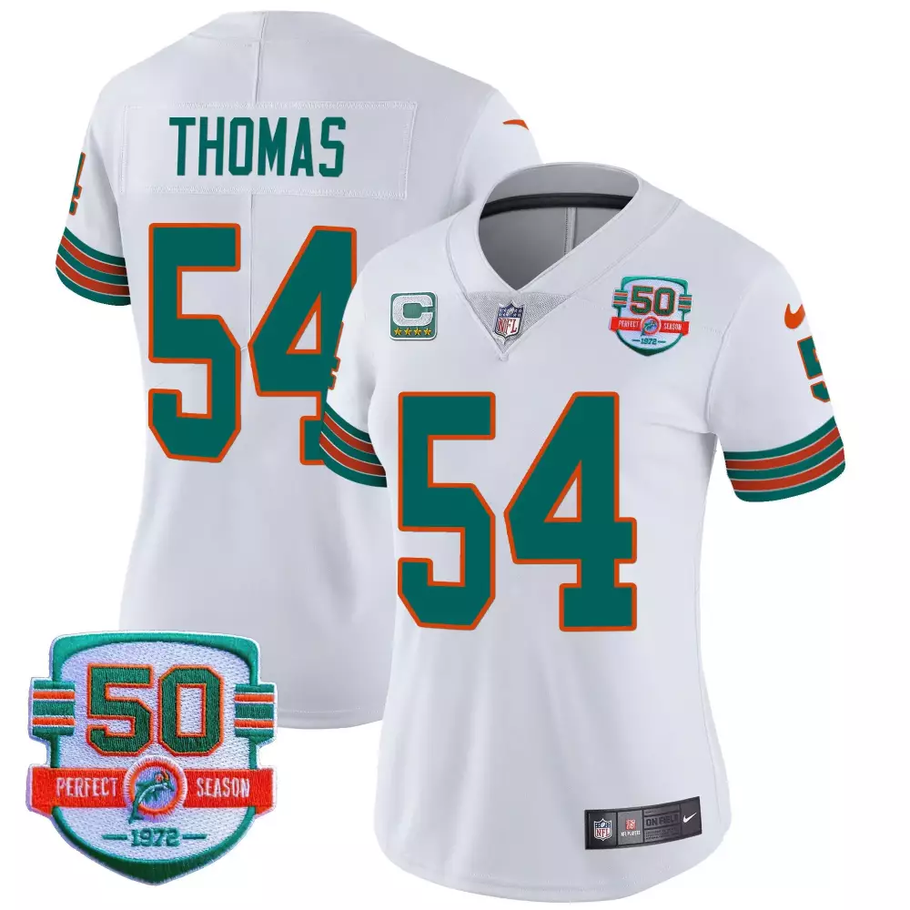 zach thomas white womens miami dolphins miami vice vapor limited jersey v2 all stitched