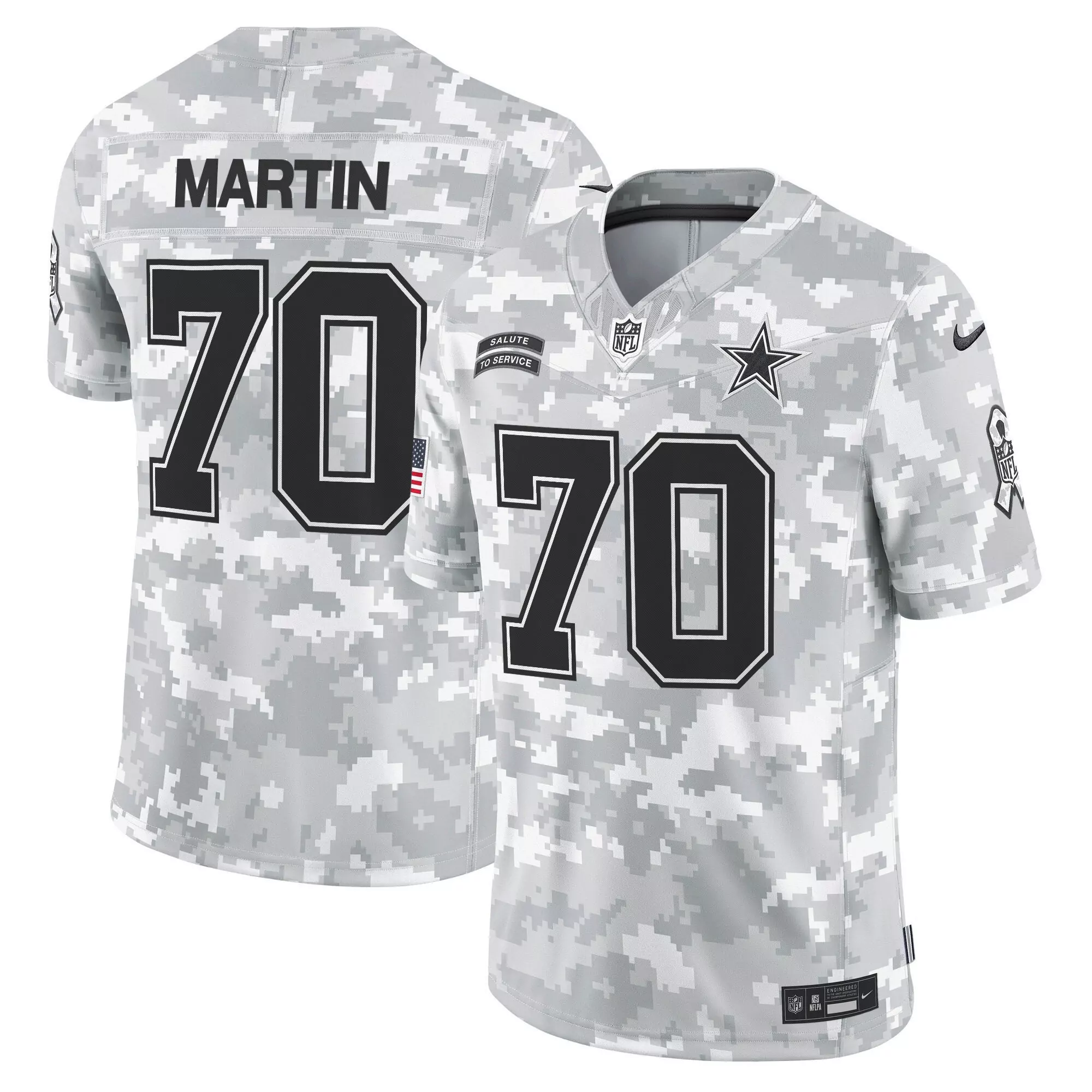 zack martin arctic camo mens dallas cowboys 2024 salute to service vapor limited jersey all stitched