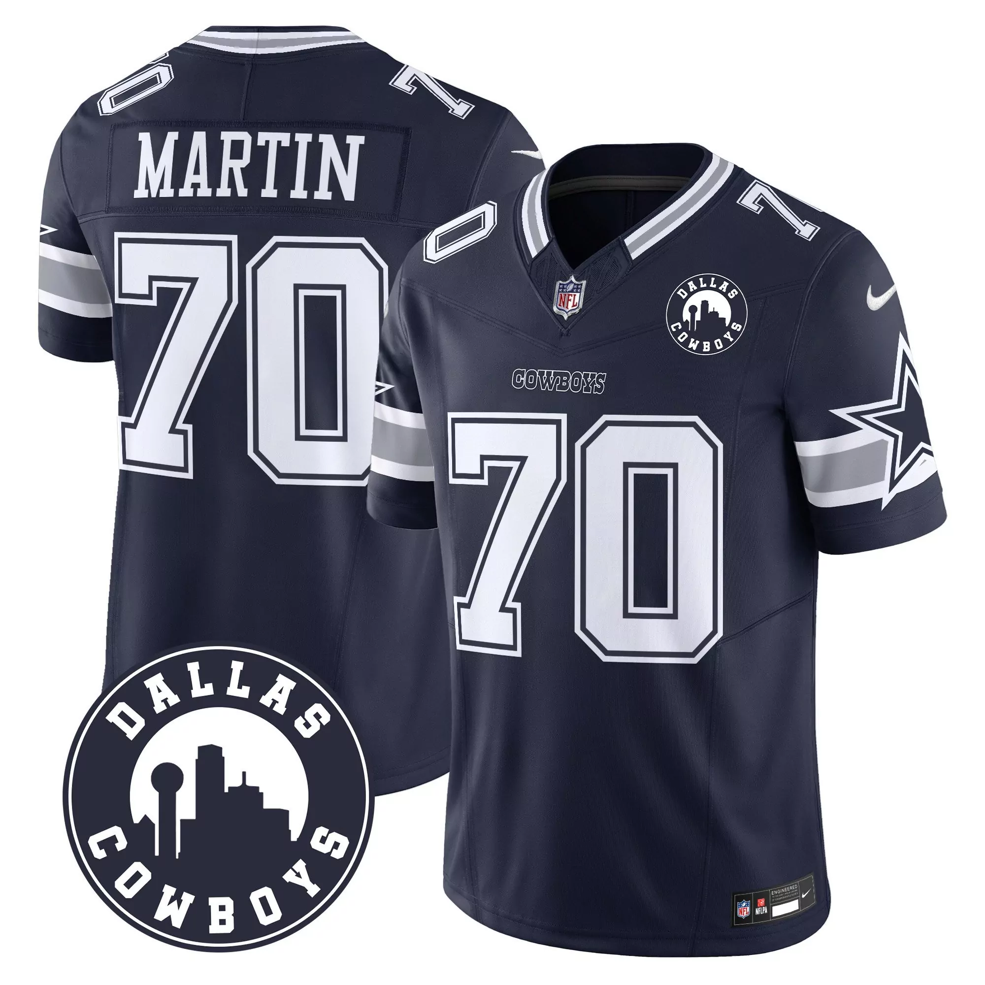 zack martin brown camo mens dallas cowboys 2024 salute to service vapor limited jersey all stitched