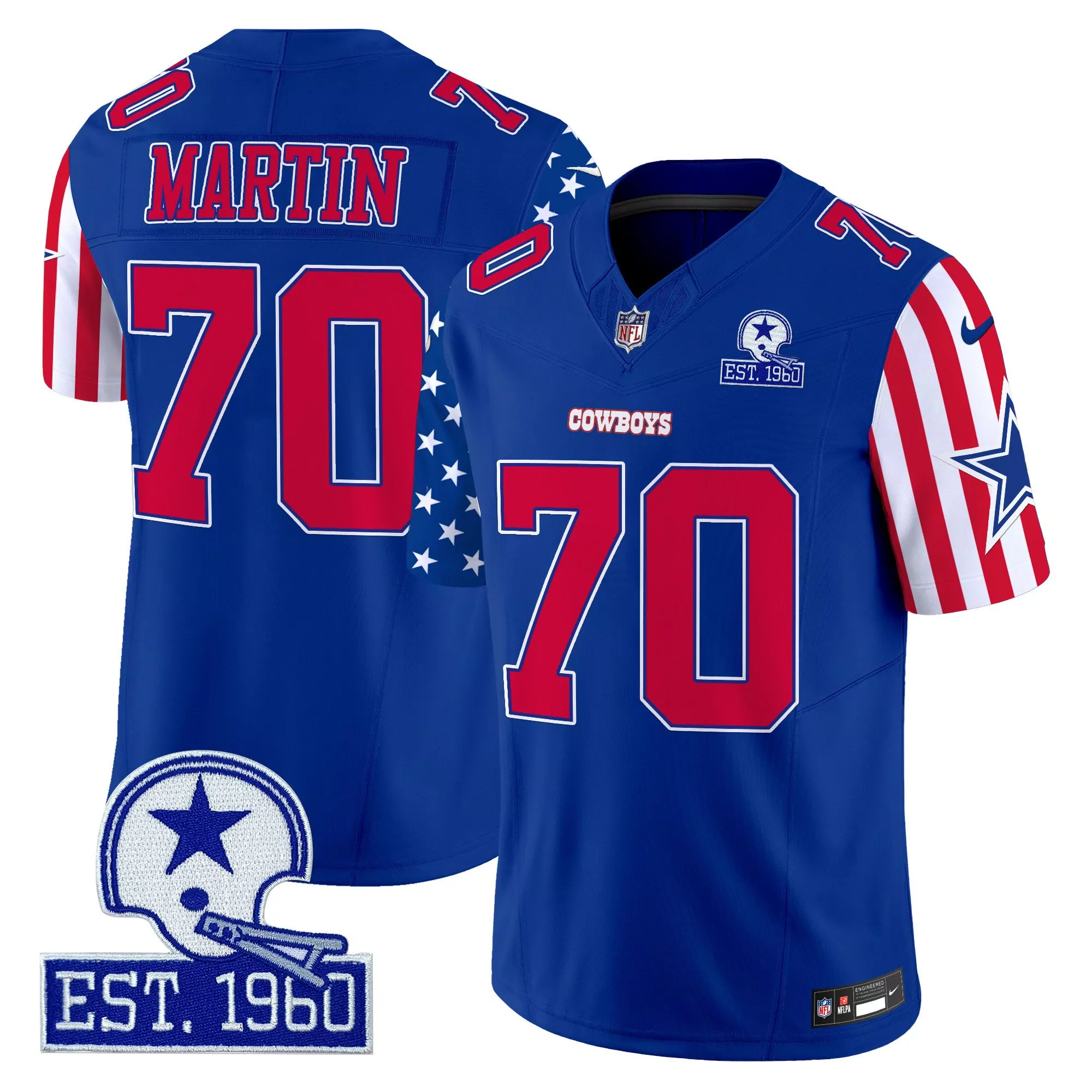 zack martin royal mens dallas cowboys american style vapor limited jersey all stitched