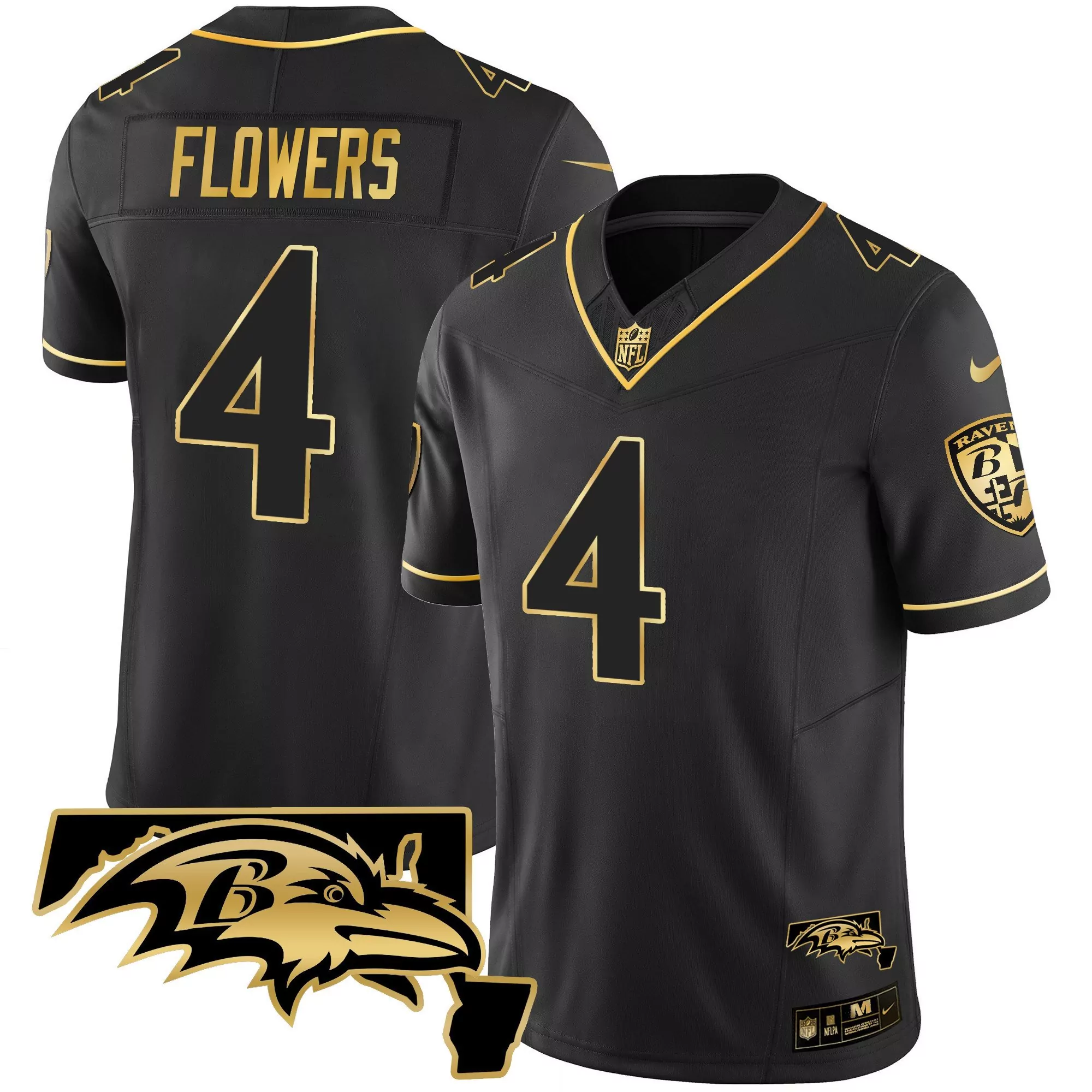 zay flowers black gold mens baltimore ravens maryland patch vapor gold jersey all stitched