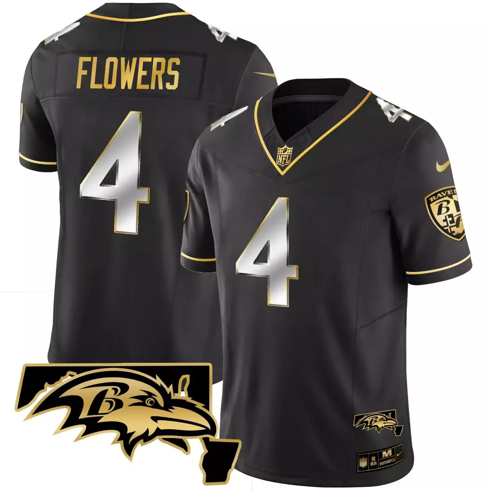 zay flowers black limited mens baltimore ravens maryland patch vapor gold jersey all stitched
