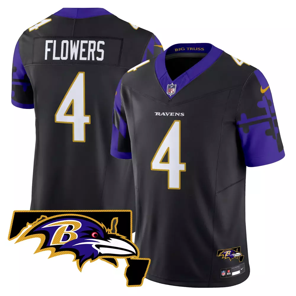 zay flowers black mens baltimore ravens maryland flag game jersey all stitched