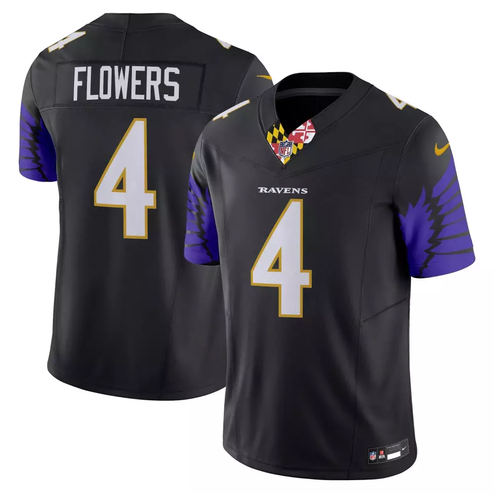 zay flowers black mens baltimore ravens maryland patch vapor limited jersey v2 all stitched