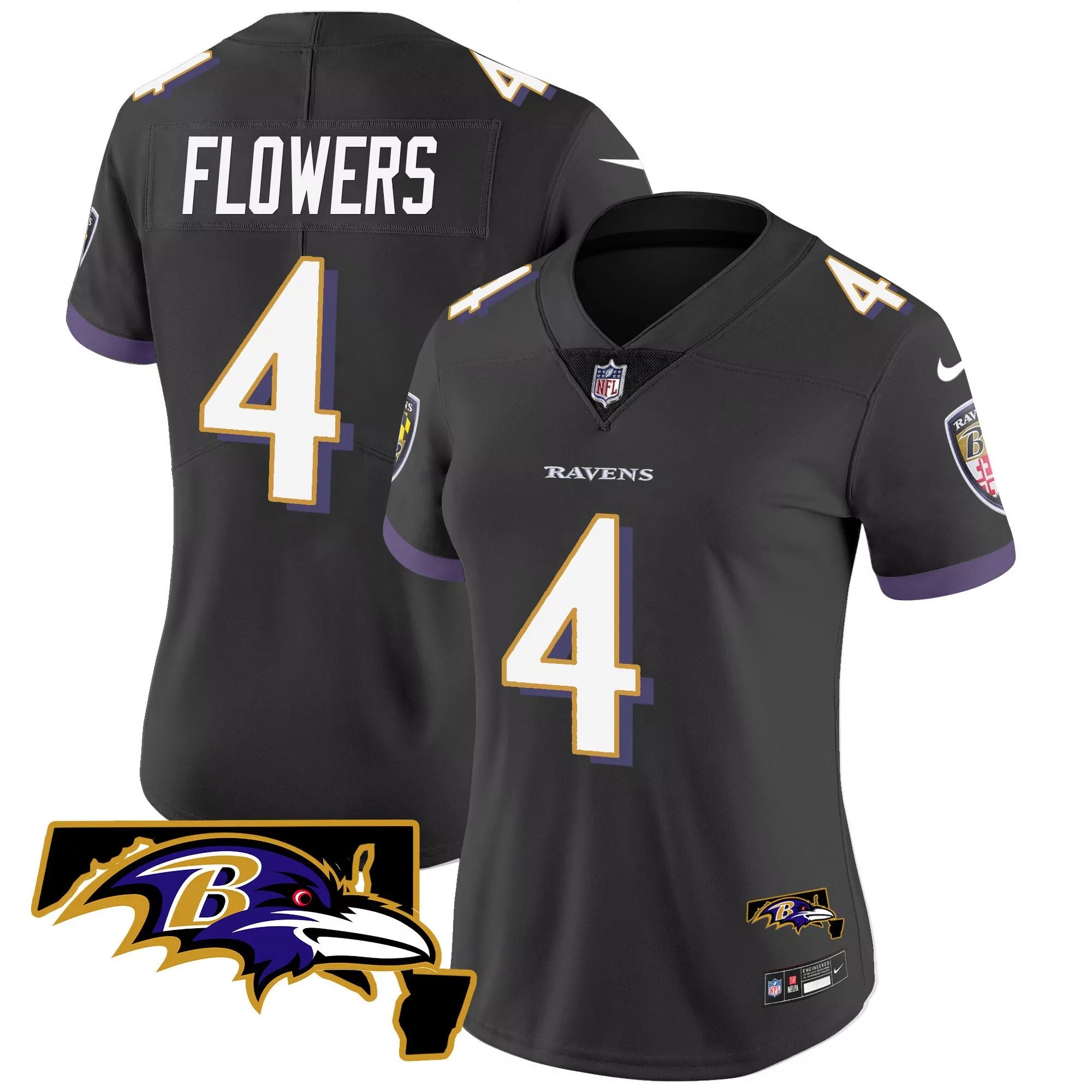 zay flowers black womens baltimore ravens maryland patch vapor limited jersey all stitched