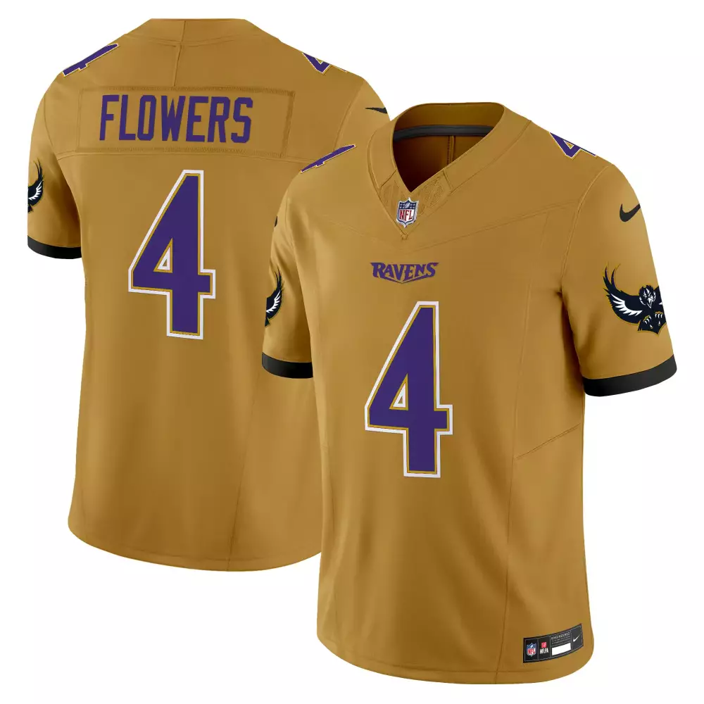 zay flowers gold mens baltimore ravens maryland flag back to back afc north champions patch vapor limited jersey all sti