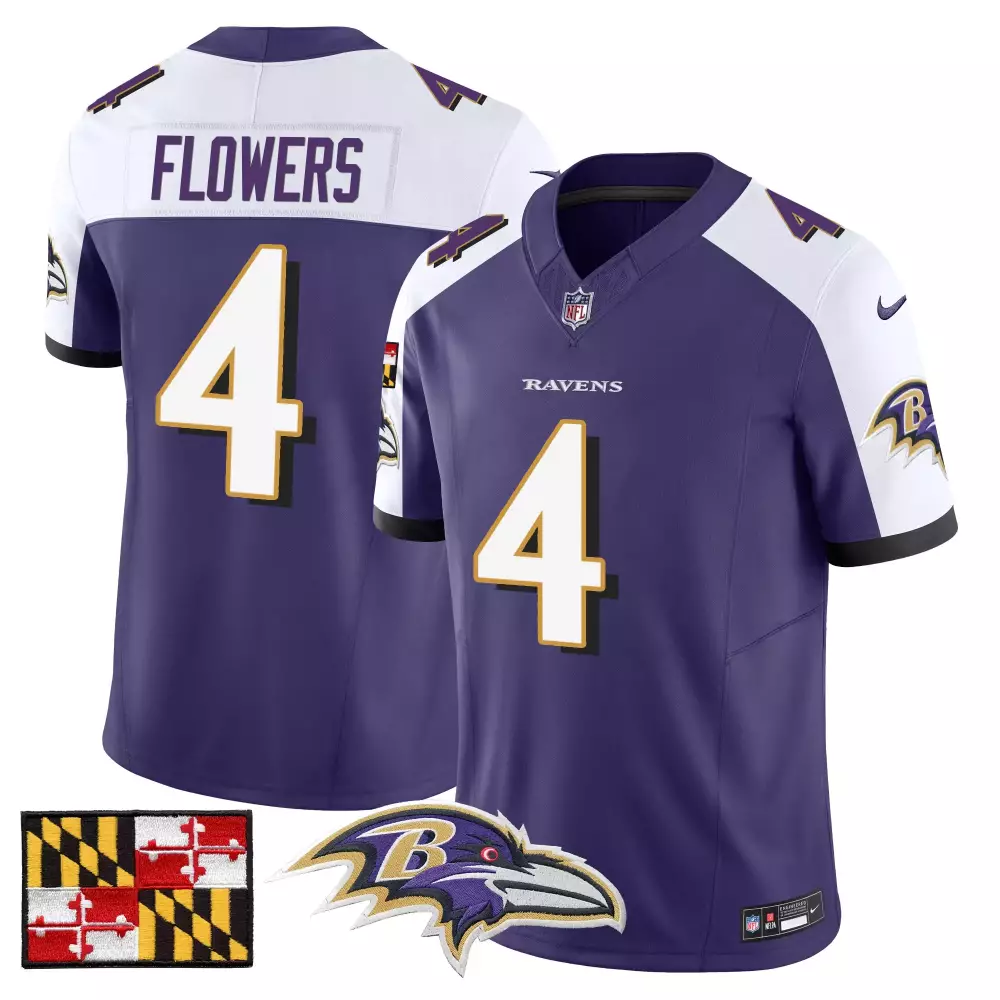 zay flowers purple alternate mens baltimore ravens 2023 afc north champions patch vapor limited jersey all stitched