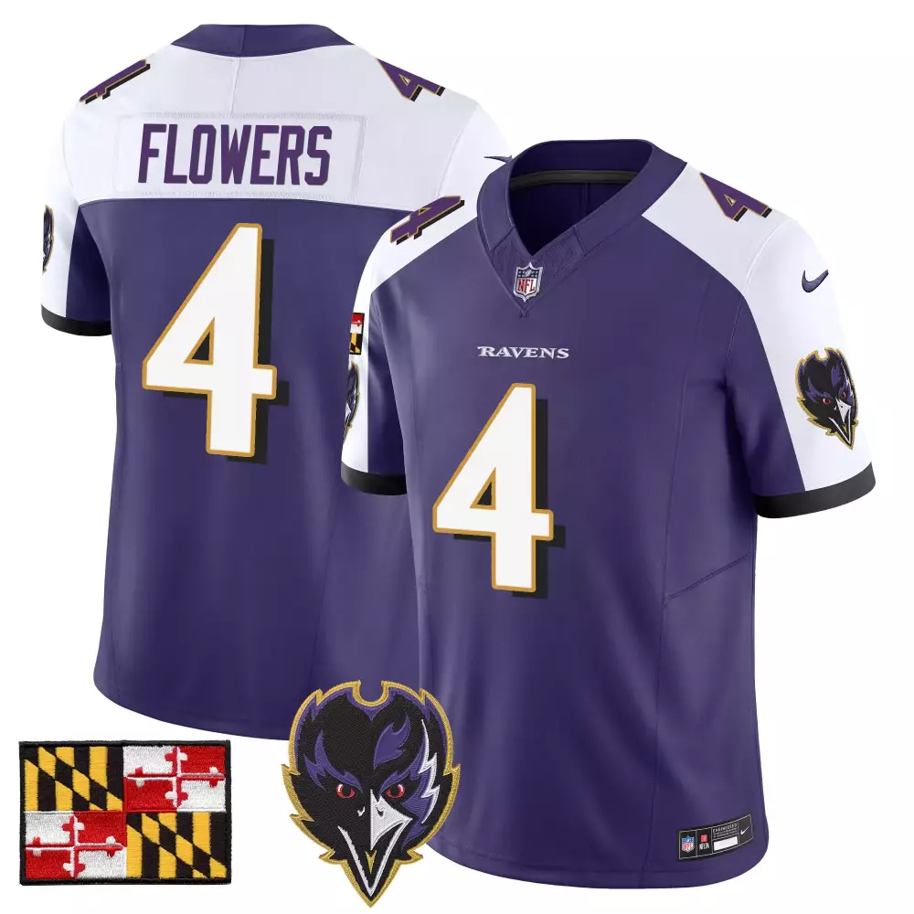 zay flowers purple alternate mens baltimore ravens 2023 afc north champions patch vapor limited jersey all stitched