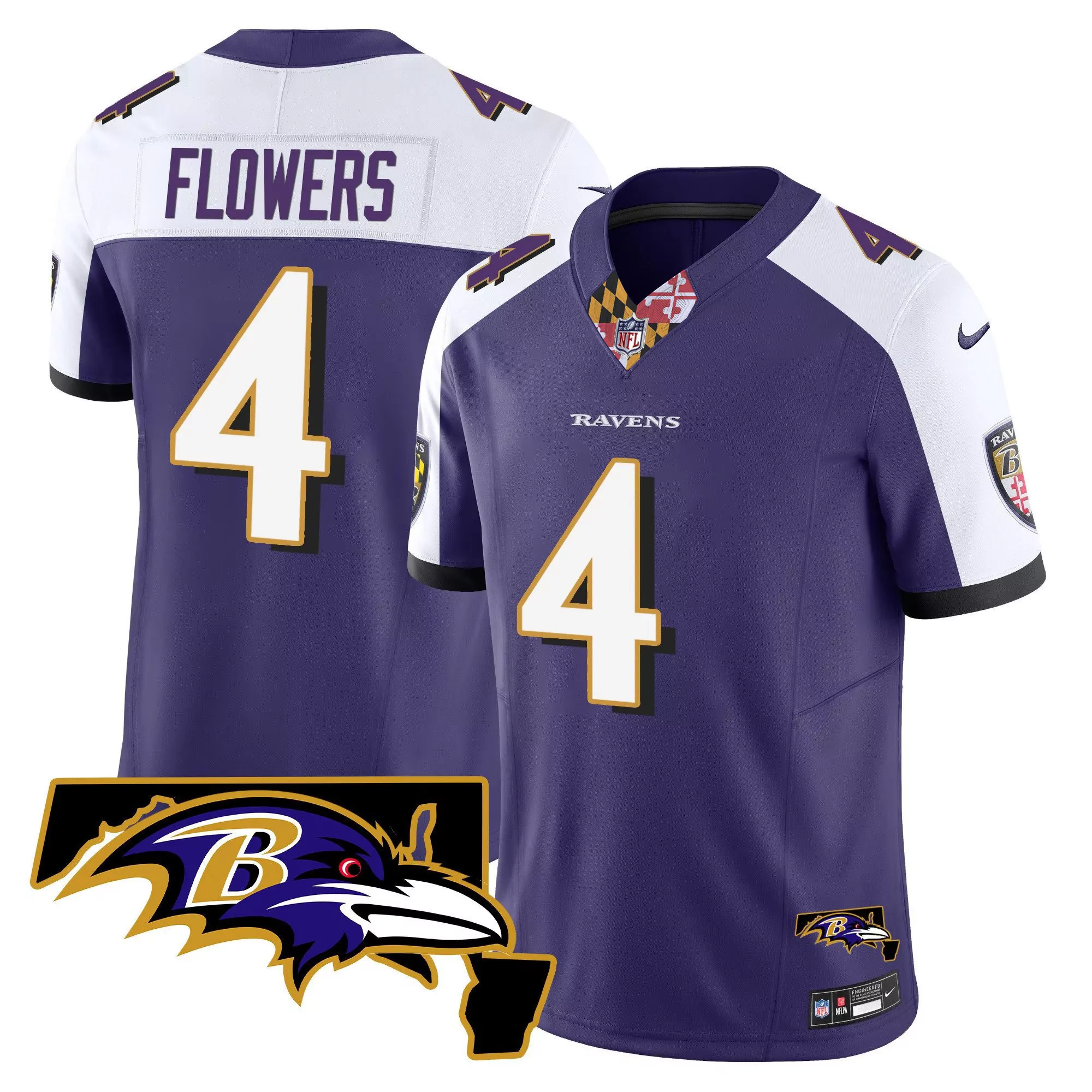 zay flowers purple alternate mens baltimore ravens maryland patch vapor limited jersey v3 all stitched