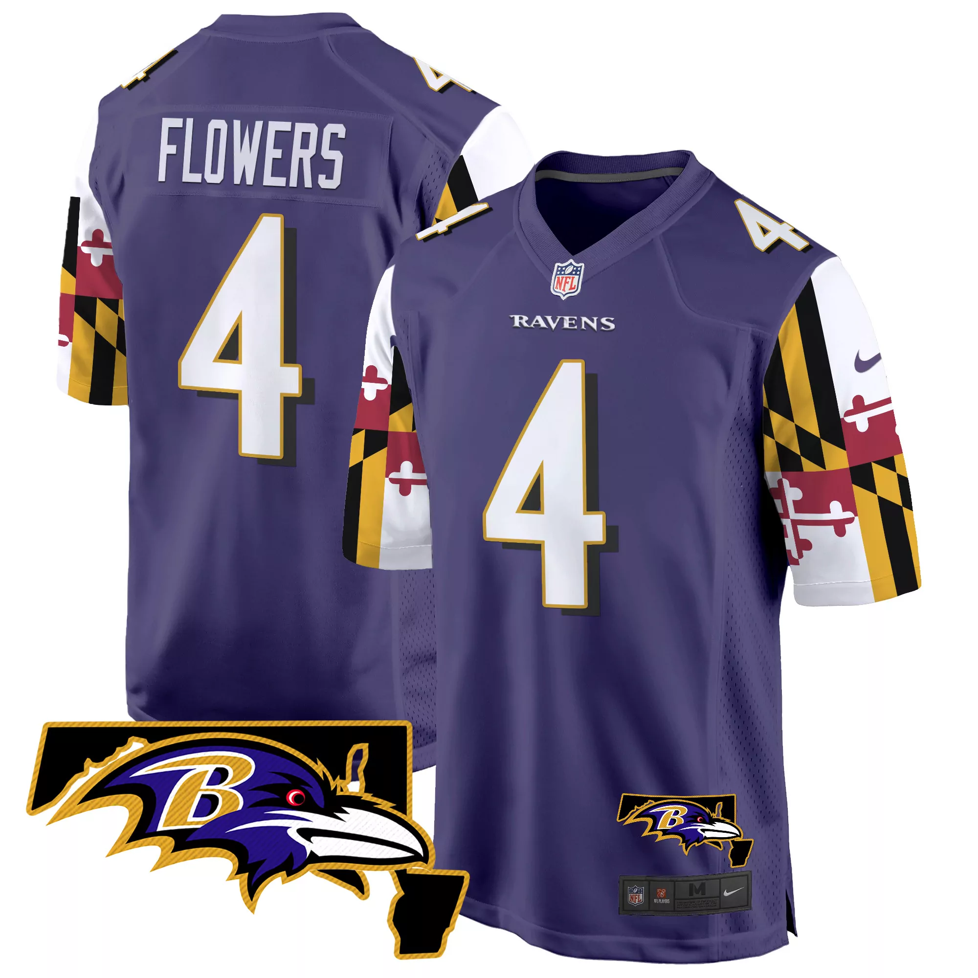 zay flowers purple mens baltimore ravens maryland flag game jersey all stitched