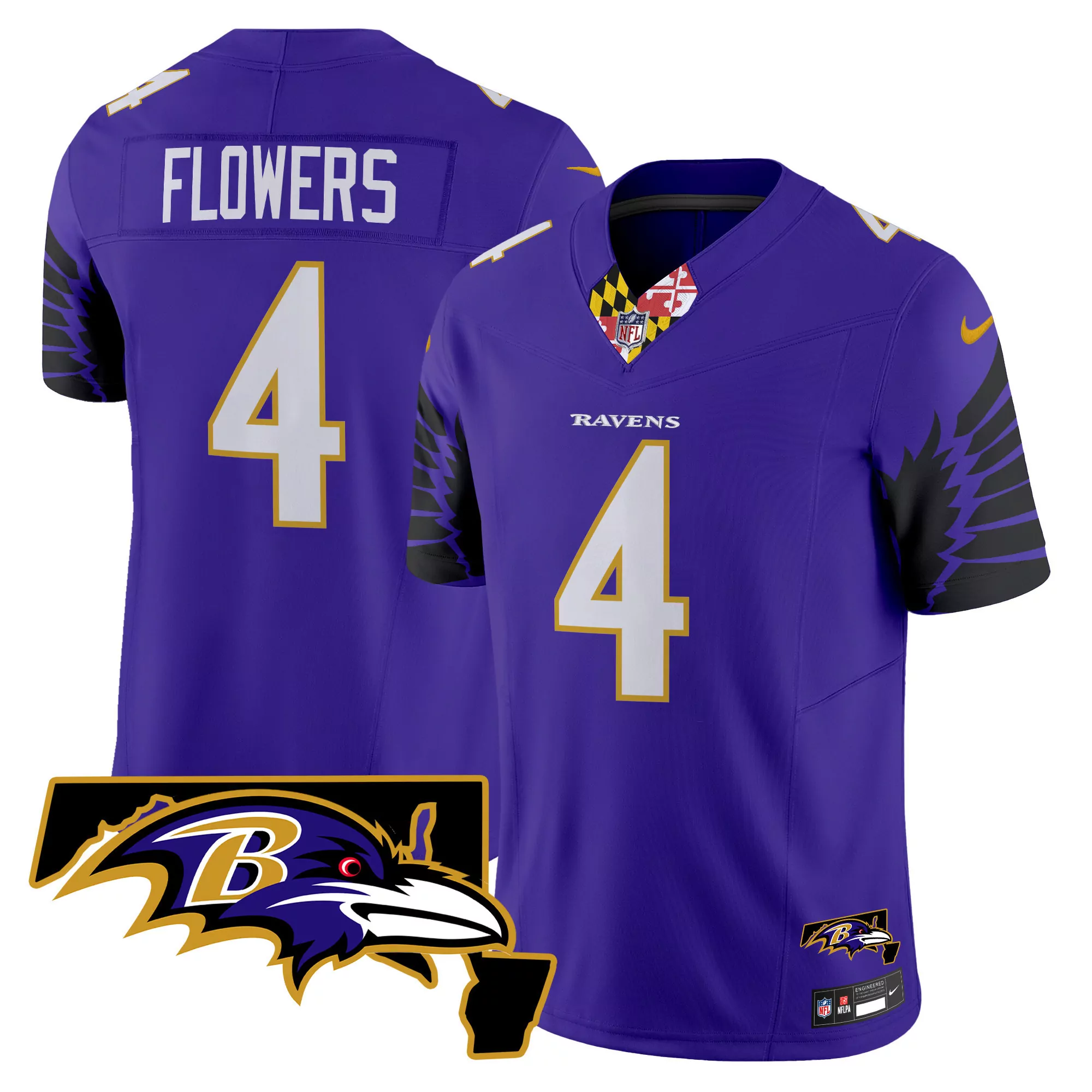 zay flowers purple mens baltimore ravens maryland patch vapor limited jersey v2 all stitched