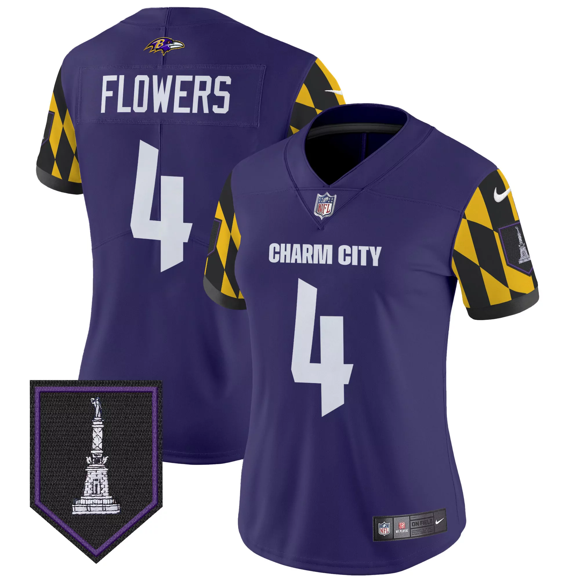 zay flowers purple womens baltimore ravens city edition patch vapor limited jersey all stitched
