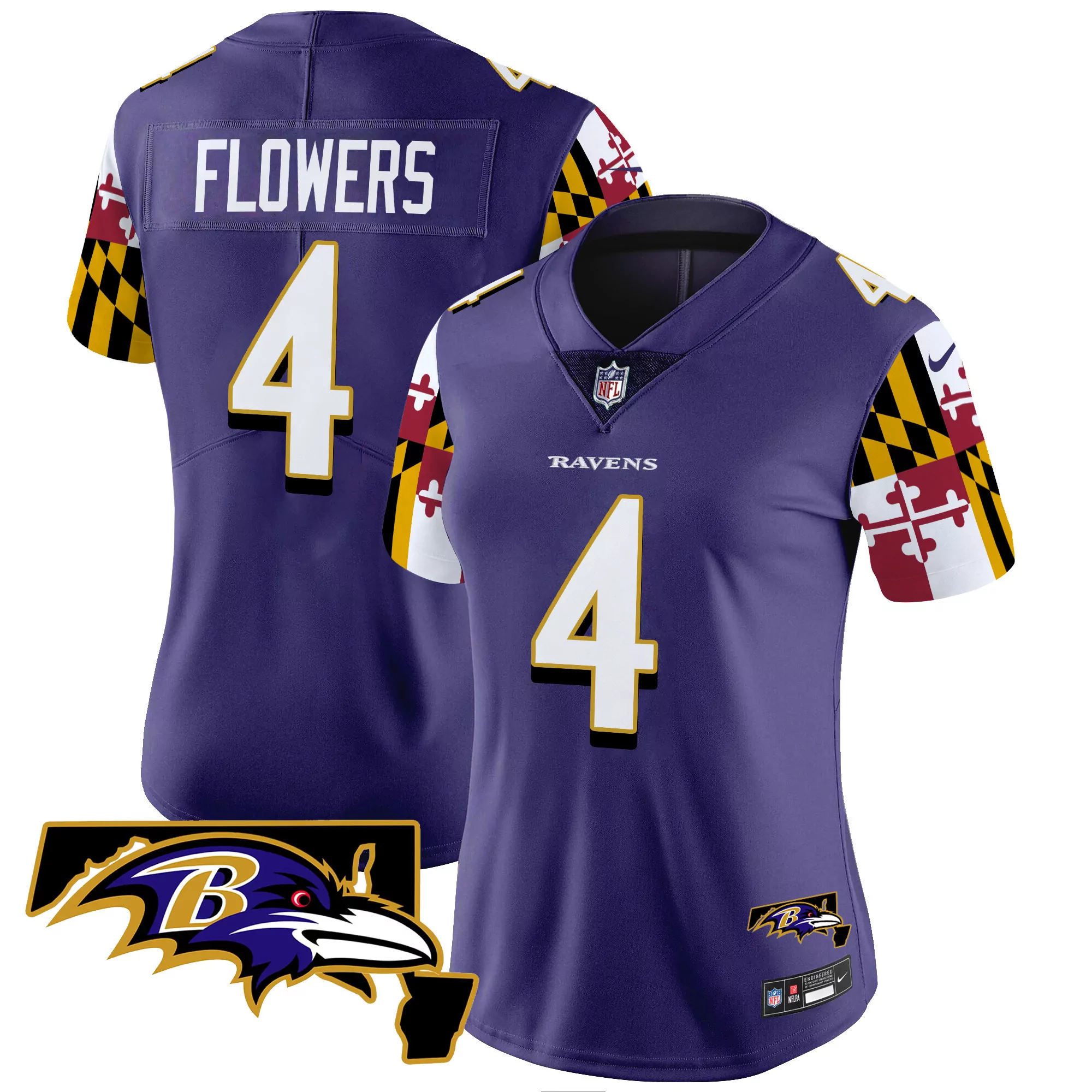 zay flowers purple womens baltimore ravens city edition patch vapor limited jersey all stitched