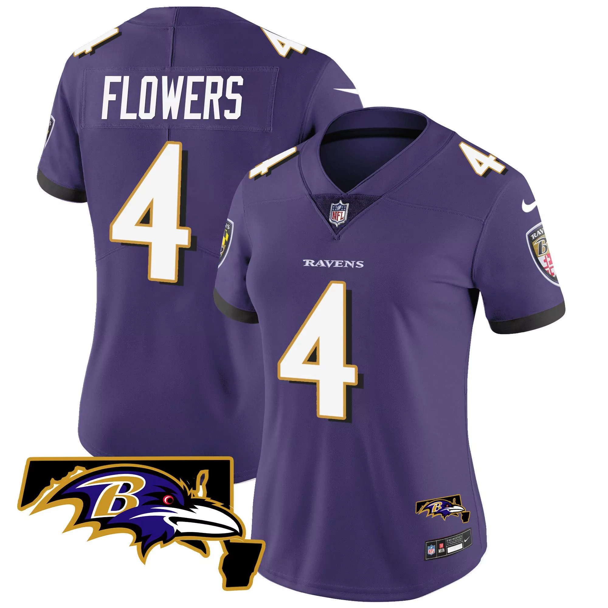zay flowers purple womens baltimore ravens maryland patch vapor limited jersey all stitched