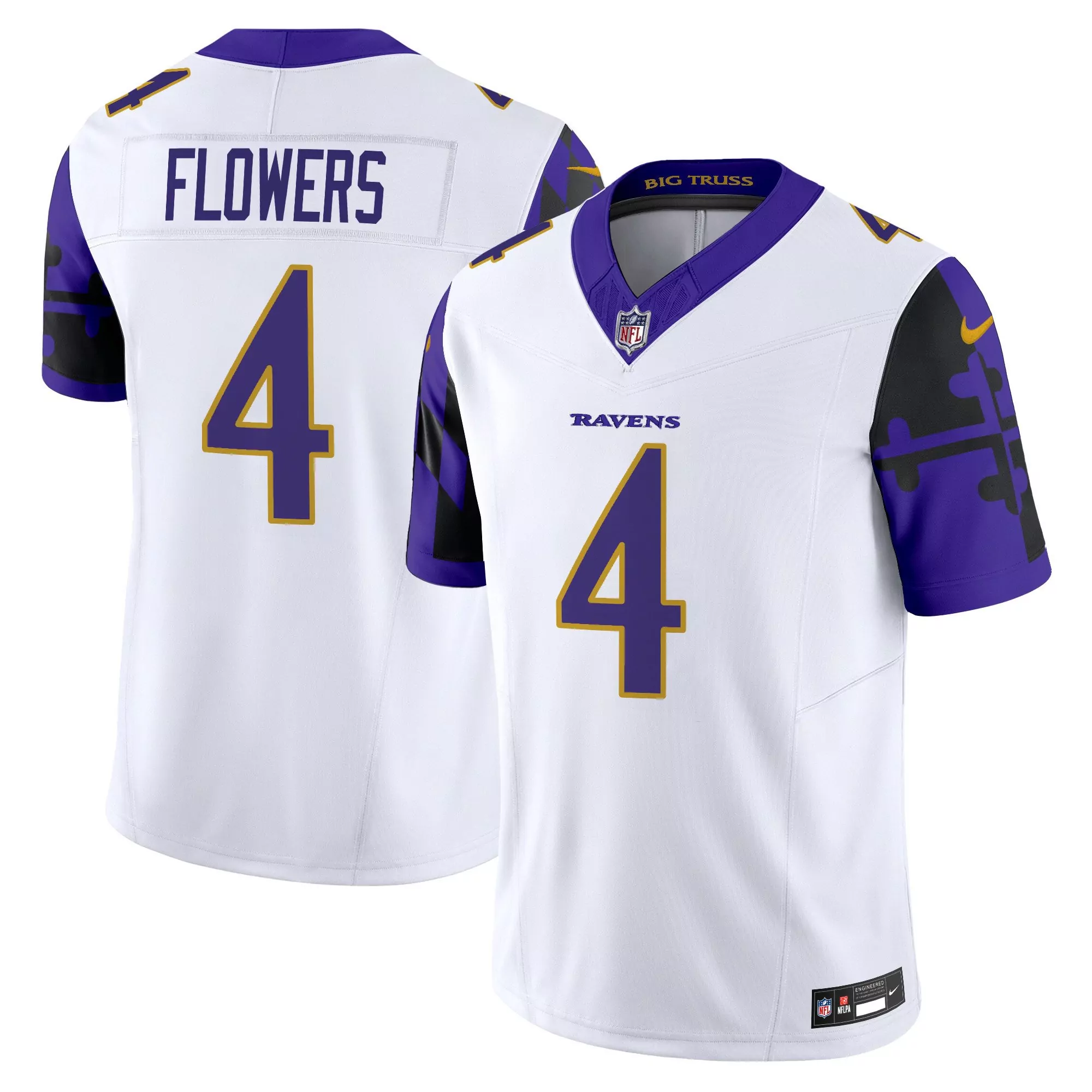 zay flowers white mens baltimore ravens maryland flag vapor limited jersey all stitched