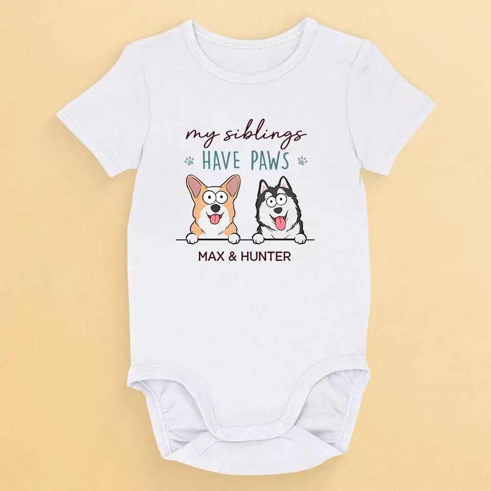 a baby s first protector wears fur dog cat personalized custom bab onesie