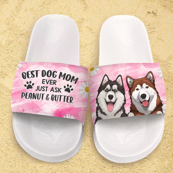 best dog dad ever personalized slide sandals slippers gift for pe slippers 2