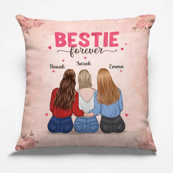 bestie forever bestie personalized custom pillow gift for best fri pillow