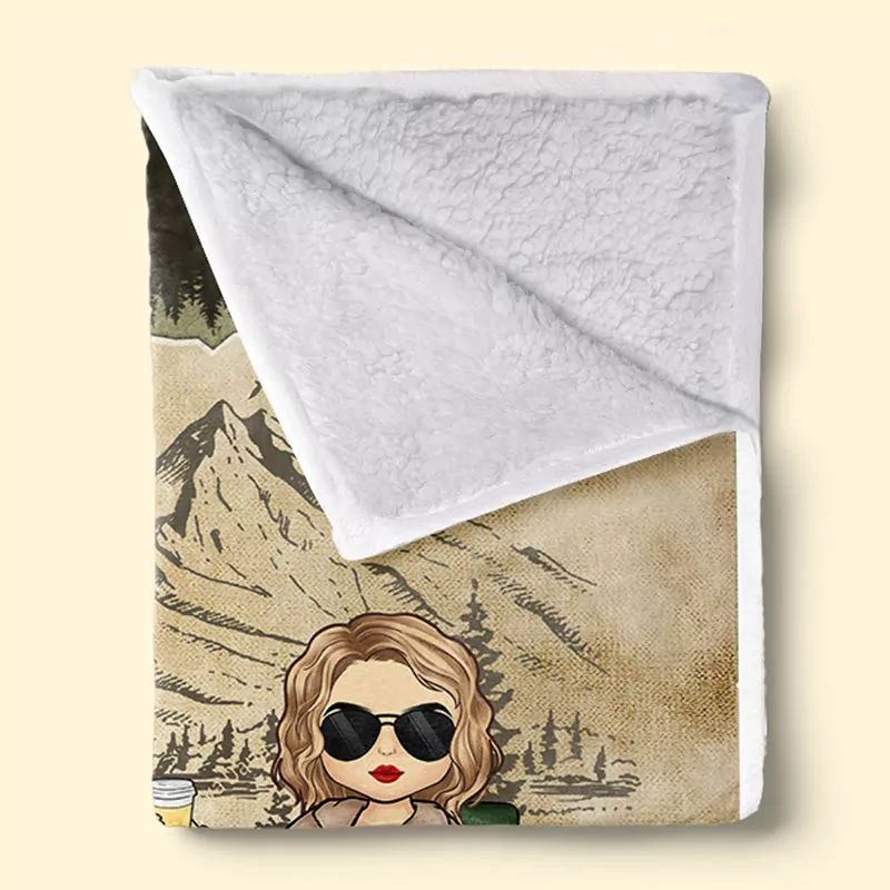 campfire coffee blanket camping personalized custom blanket gift blanket 1