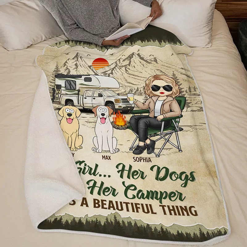 campfire coffee blanket camping personalized custom blanket gift blanket 1