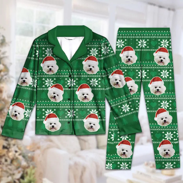 christmas is coming aztec pattern dog cat personalized custom face pajamas 3
