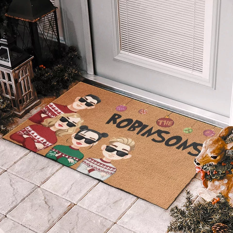 christmas with my family is what makes it special family personalize rug