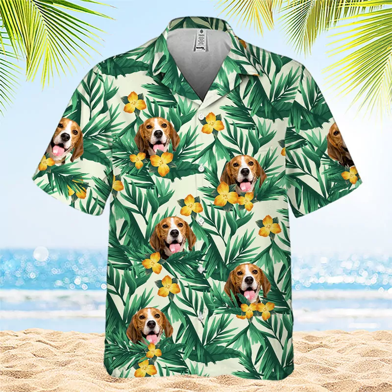 colorful tropical flowers and leaves pattern dog cat personalized hawaiian